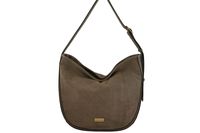 Duża torebka zamszowa na ramię - Beżowa ciemna