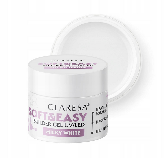 CLARESA Żel budujący Soft&Easy MILKY WHITE - 12g zdjęcie 1