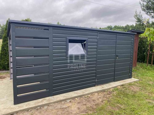 Schowek Domek Ogrodowy 4x2,5 wiata 1x2,5 brama okno dach spad w tył PLG164 na Arena.pl