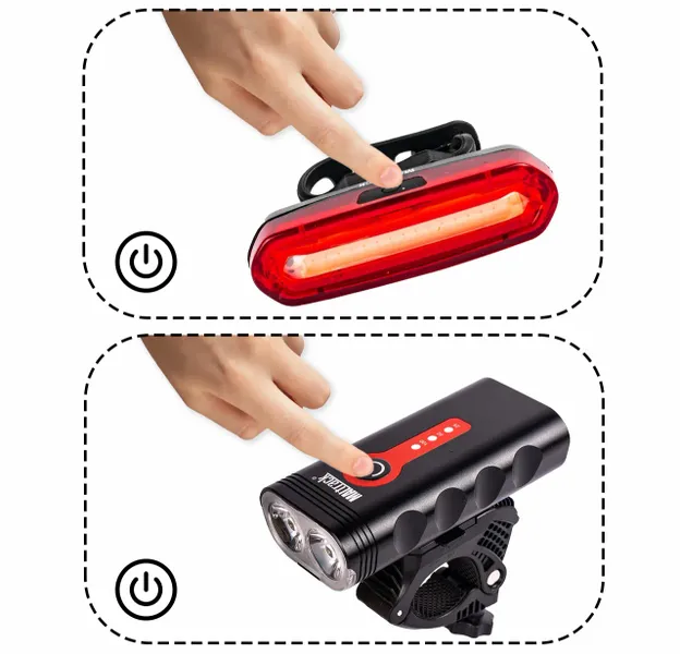 Lampka Rowerowa Przód + Tył LED 360 Wodoodporna zdjęcie 9