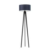 Lampa podłogowa MIAMI abażur granatowy stelaż hebanowy