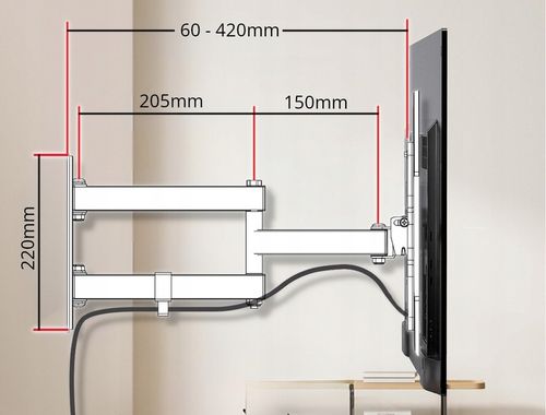 Uchwyt do Telewizora 17-55 cali Obrotowy Długie Ramię 42cm Wieszak TV na Arena.pl