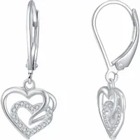 KOLCZYKI SREBRNE WISZĄCE SERCE KOLCZYKI ANGIELSKIE srebro próba 925
