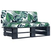 Ogrodowa sofa środkowa z palet, impregnowana na czarno sosna