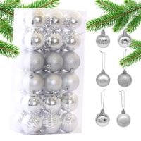komplet bombek na choinkę 36szt w opakowaniu srebrne 5,5cm bsn08wz6