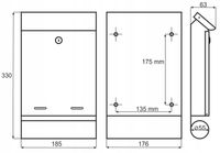 Skrzynka na listy YORK GAZETNIK- NAPIS - nadruk UV