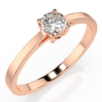 pierścionek z różowego srebra 925 z diamentem (brylantem) 0,3 ct lab