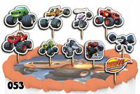 TOPPERY NA TORT OZDOBNE DEKORACJA ZESTAW - BLAZE I MASZYNY TRUCK 10szt.