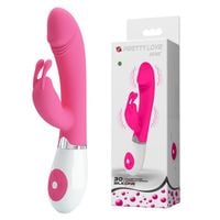 wibrator króliczek silikonowy pretty love gene różowy 21 cm