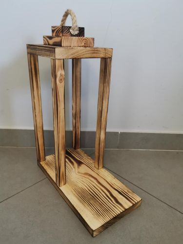 Lampion drewniany z krzyżem Latarnia 40cm Baza pod stroik Kwiaty Dekor nr3 na Arena.pl