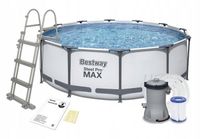 Basen stelażowy 366 x 100 Steel Pro Max zestaw drabinka pompa Bestway 56418
