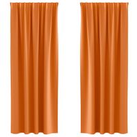 Zasłony z zasłonami 2 pcs Jasnopomarańczowy Poliester