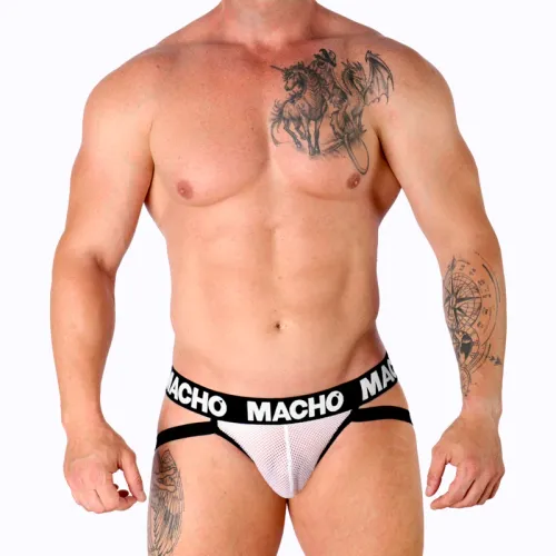 macho jock mx26x1 grid siatkowy jockstrap biały m elastyczna tkanina na Arena.pl