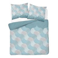 Pościel flanelowa 220x200cm. Flanela bawełniana gruba - niebieskie fale