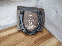 Spersonalizowany prezent podkowa z grawerem ślub na szczęście BEZ KORY