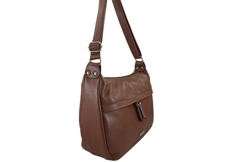 Pojemna torebka na ramię z kieszenią - Brązowa na Arena.pl