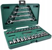 SATA ZESTAW 35 BITÓW NA NASADKACH 1/4”, 3/8’’ I KLUCZY E-TORX ST09010SJ