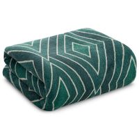 Koc dwustronny z motywem geometrycznym GEO 150X200 zielony