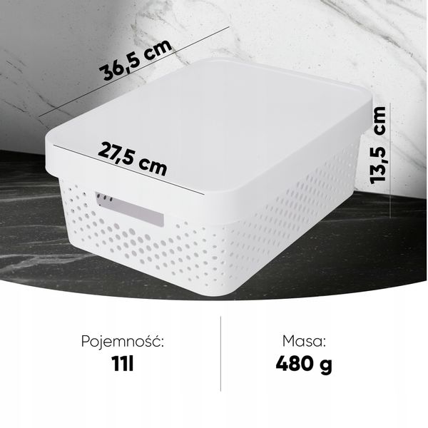 Curver Pojemnik Pudełko Z Pokrywką 11 L Biały zdjęcie 7