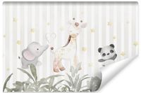 Fototapeta Dziecięca ZWIERZĄTKA Liście Gwiazdki 450cm x 300cm