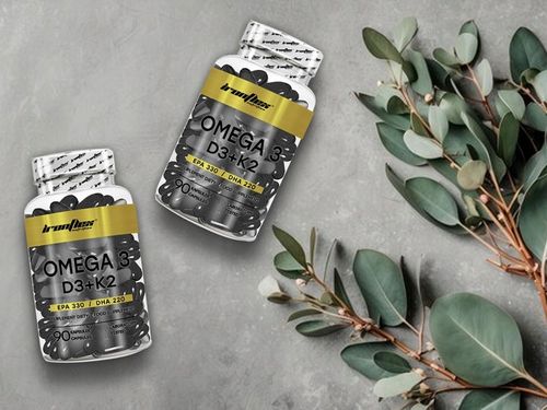 IRONFLEX OMEGA 3 D3+K2+ VIT E 90 kaps ZDROWE SERCE KOŚCI ZĘBY KWASY EPA DHA na Arena.pl