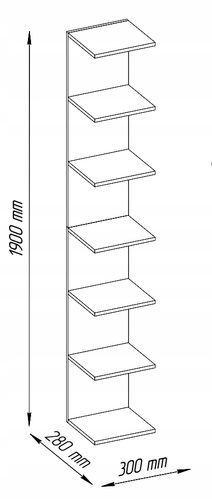 Półka ścienna biały kolor 190 cm regał do salonu na Arena.pl