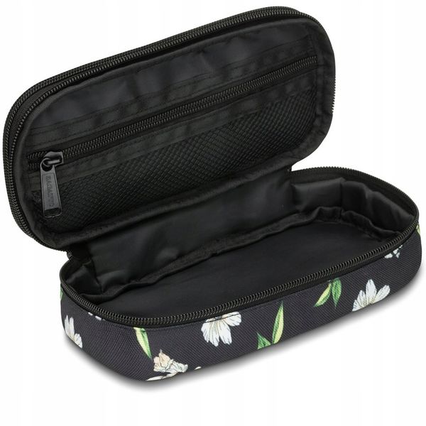 Piórnik dwukomorowy w kwiaty saszetka do szkoły dwie komory pojemny ZAGATTO zdjęcie 4