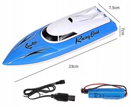 ŁÓDŹ ŁÓDKA MOTORÓWKA NA RADIO Z ŁADOWARKĄ USB ZDALNIE STEROWANA RC + PILOT na Arena.pl