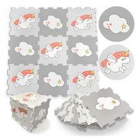 Mata piankowa dla dzieci puzzle piankowe edukacyjna kojec jednorożec duża