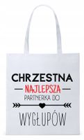 Torba Biała Eco Shopper Dla Chrzestnego Prezent Z Nadrukiem Ze Zdjęciem