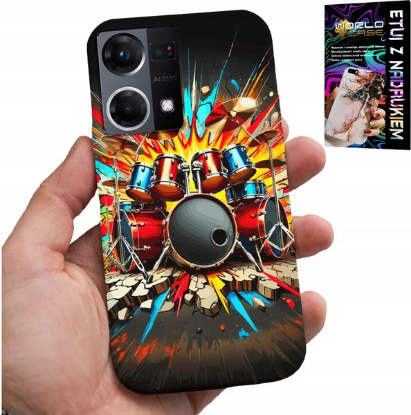 ETUI DO OPPO RENO7 4G - ROCK PERKUSJA BĘBNY ROCK & ROLL + FOLIA zdjęcie 1