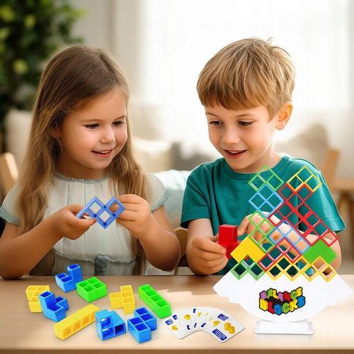 TETRIS Balance Blocks UKŁADANKA GRA LOGICZNA ZRĘCZNOŚĆIOWA wieża 64el na Arena.pl