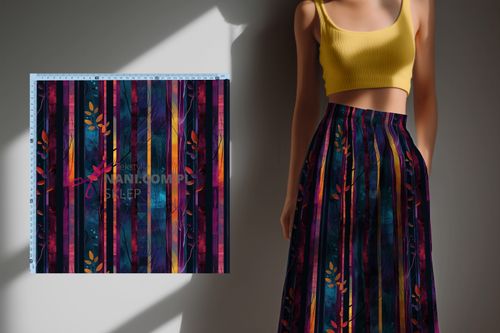 zapis-liściaste pasy- jersey wiskozowy 210g na Arena.pl