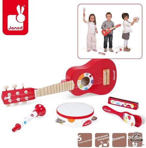 ZESTAW DREWNIANYCH INSTRUMENTÓW gitara JANOD 3+ na Arena.pl