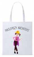 Dla Architekta Na Prezent Torba Eco Biała Shopper Z Nadrukiem Ze Zdjęciem