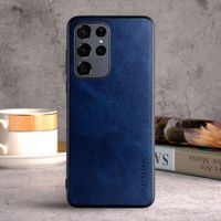 Etui AIORIA Vintage LEATHER do Samsung Galaxy S22 Ultra niebieski