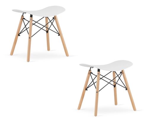 Taboret KORFU - biały x 2 na Arena.pl