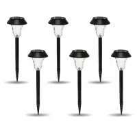 Zestaw Lamp Lampy Ogrodowe Solarne Wbijane Wodoodporne 41cm Zewnętrzne 6szt