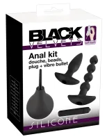 black velvets 4-elementowy zestaw intymny silikonowy czarny
