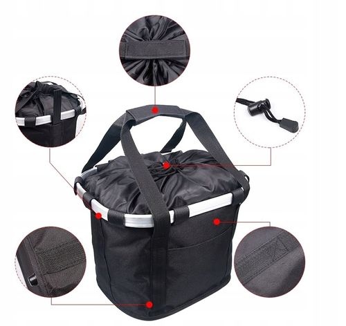 Torba KOSZYK do ROWERU rowerowy PIKNIK czarny na Arena.pl