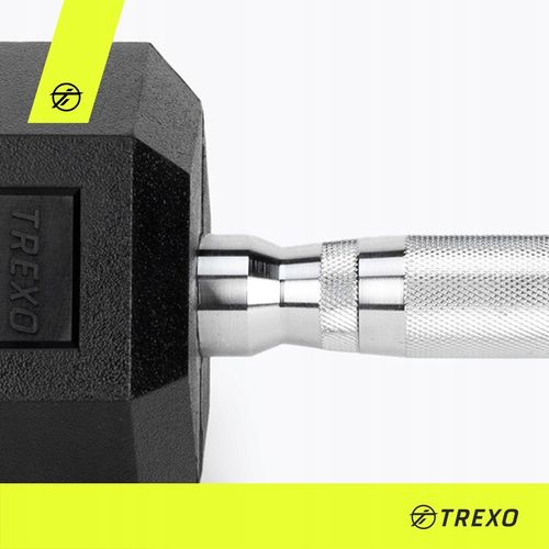 Hantel ogumowany TREXO Hex 5 kg Żeliwny ANTYPOŚLIZGOWY I SOLIDNY DO ĆWICZEŃ na Arena.pl