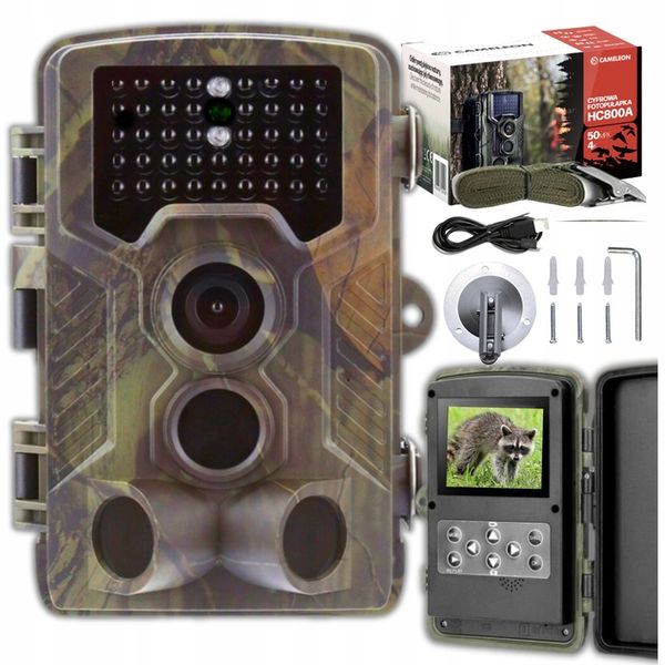 Fotopułapka IR Kamera Leśna Ogrodowa Zewnętrzna Myśliwska 50 Mpx Menu PL zdjęcie 1
