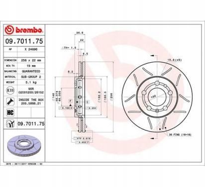 TARCZA HAM PRZOD 256X22 V MAX BREMBO na Arena.pl