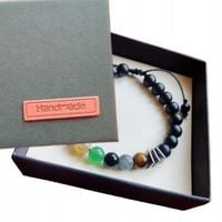 Bransoletka MĘSKA SPERSONALIZOWANA Własny Wybór 7 Kamieni Naturalnych