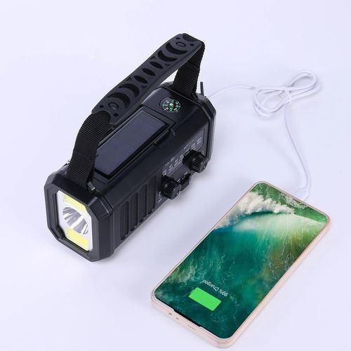 PRZENOŚNE RADIO SOLARNE KORBKA ALARM DYNAMO AWARYJNE LATARKA 10000mAh na Arena.pl