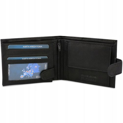 Zestaw prezentowy męski skórzany pasek portfel czarny pudełko na Arena.pl