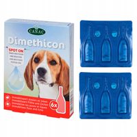 Krople dla PSA na Pchły i Kleszcze Dimeticon Canac 6 dawek x 1ml na skórę