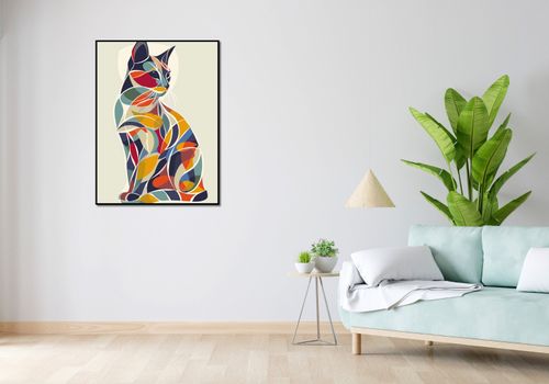 Plakat 75x100cm Kalejdoskopowy Kot na Arena.pl