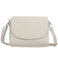 VERA PELLE torebka skórzana listonoszka 3 komorowa z paskiem V020 kremowa