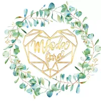 Karnet Kw Ślub Liście Lakier 3D